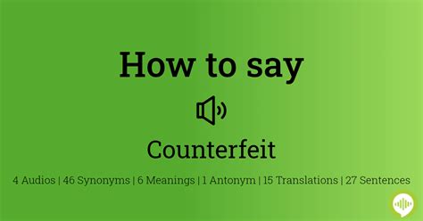 How to pronounce counterfeiting .